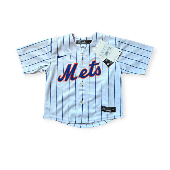 Pete Alonso New York Mets White Blue Striped Jersey Baby Toddler 24 Months - Picture 1 of 6